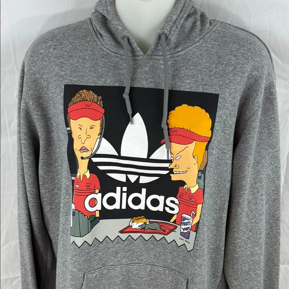 Adidas Beavis & Butthead Gray‎ Unisex Limited Edition Hoodie MTV 2018 Size S